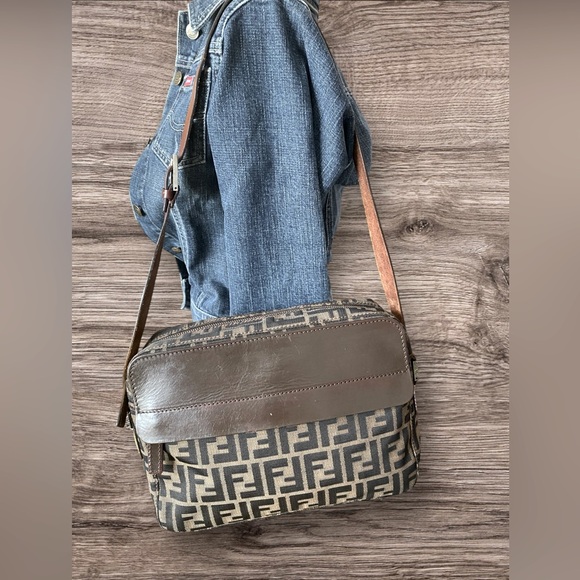 Father’s Day sale🕺Vintage Fendi Shoulder Bag Zucca Pattern Brown - Picture 1 of 15